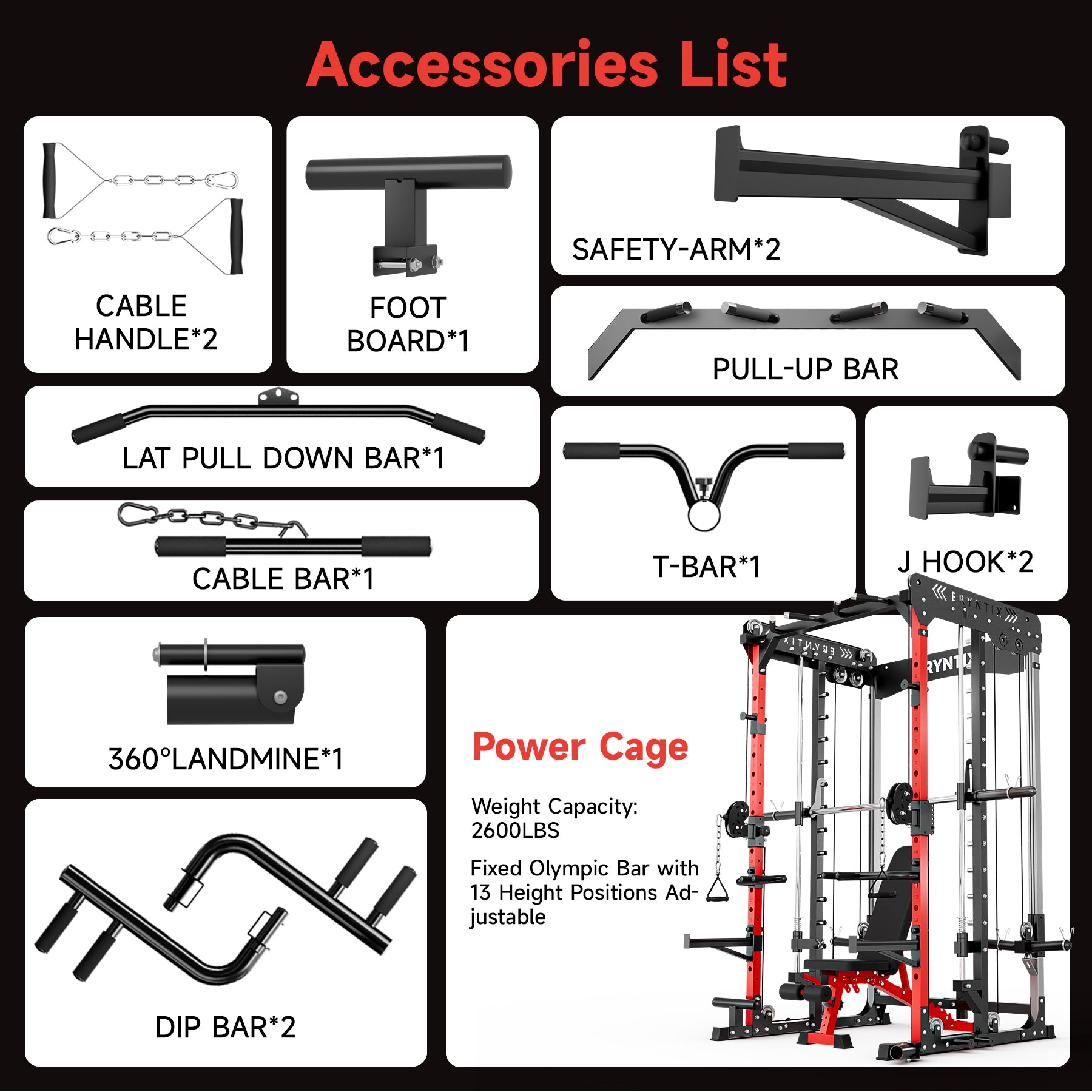 Eryntix LM10300 All-in-One Smith Machine Power Rack