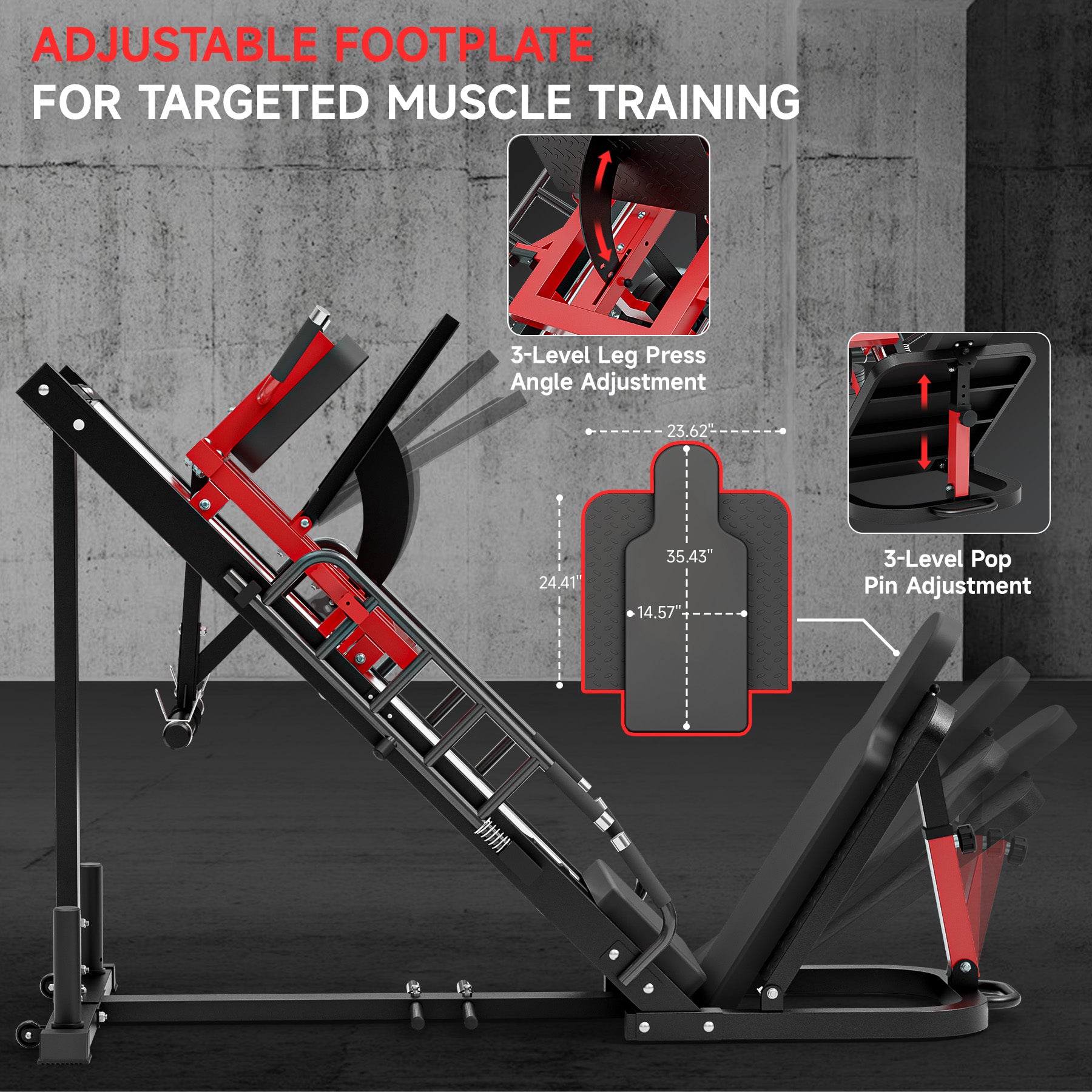ERYNTIX Leg Press Hack Squat Combo | 45° Compact Home Gym Machine