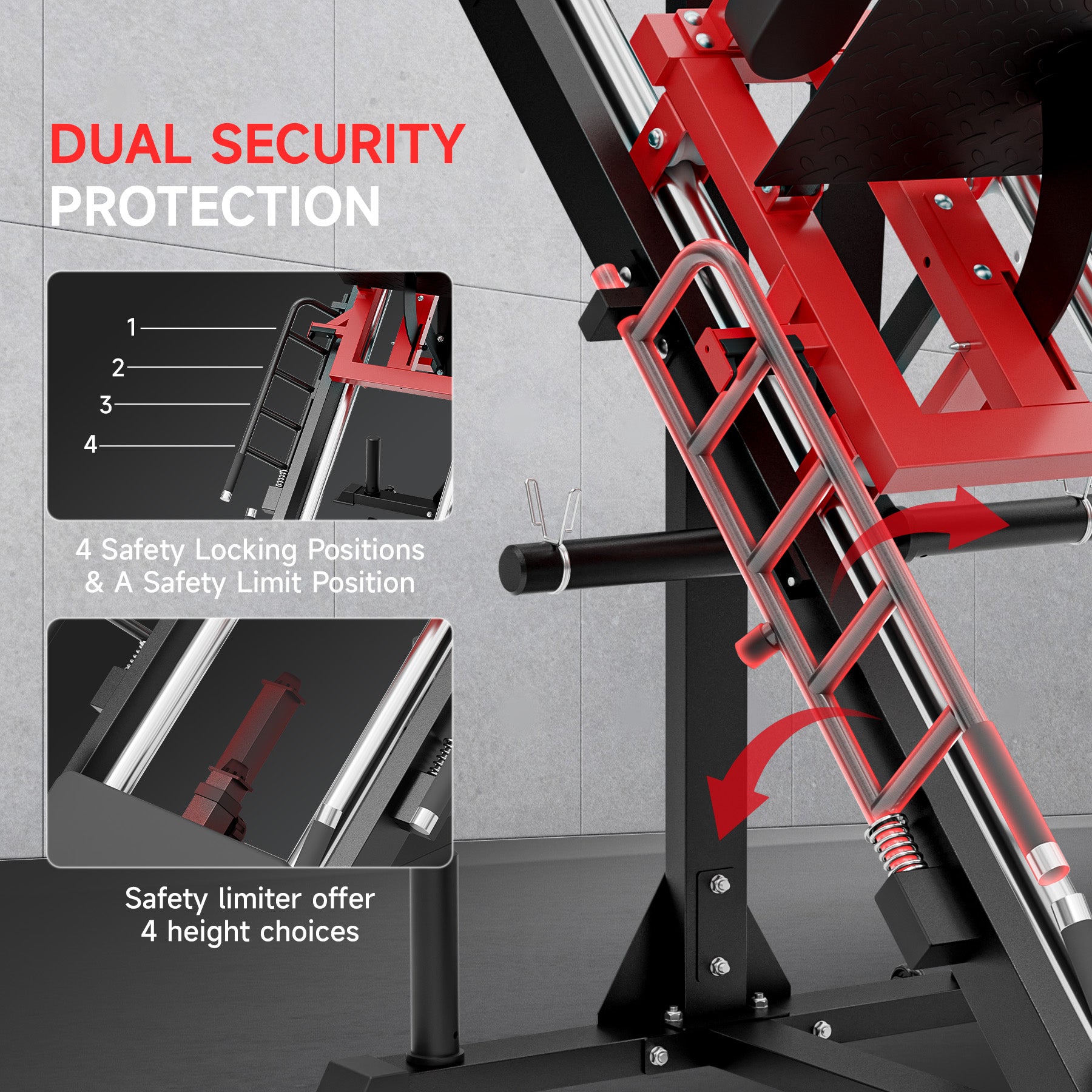 ERYNTIX Leg Press Hack Squat Combo | 45° Compact Home Gym Machine
