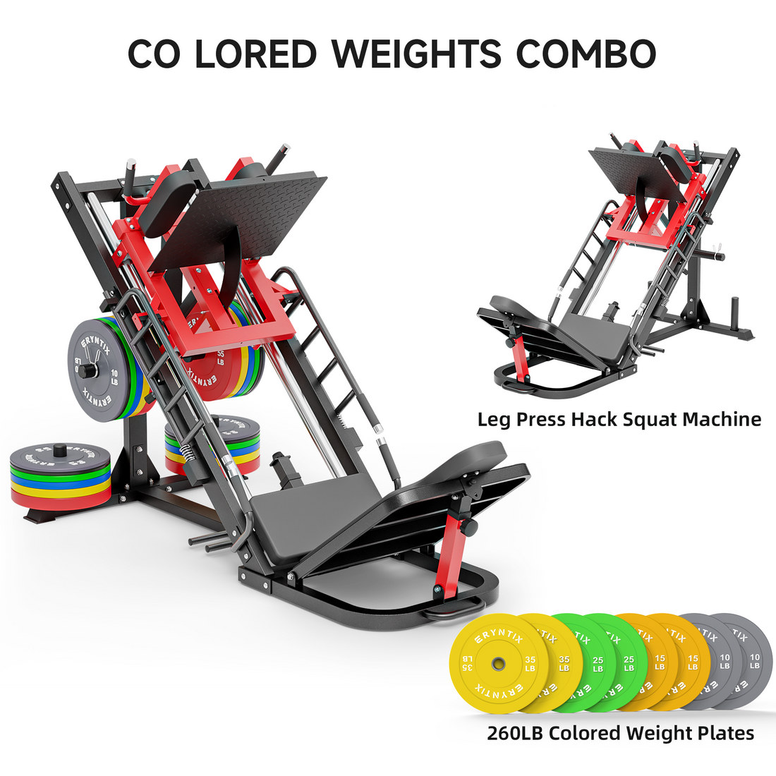 ERYNTIX Leg Press Hack Squat Combo | 45° Compact Home Gym Machine