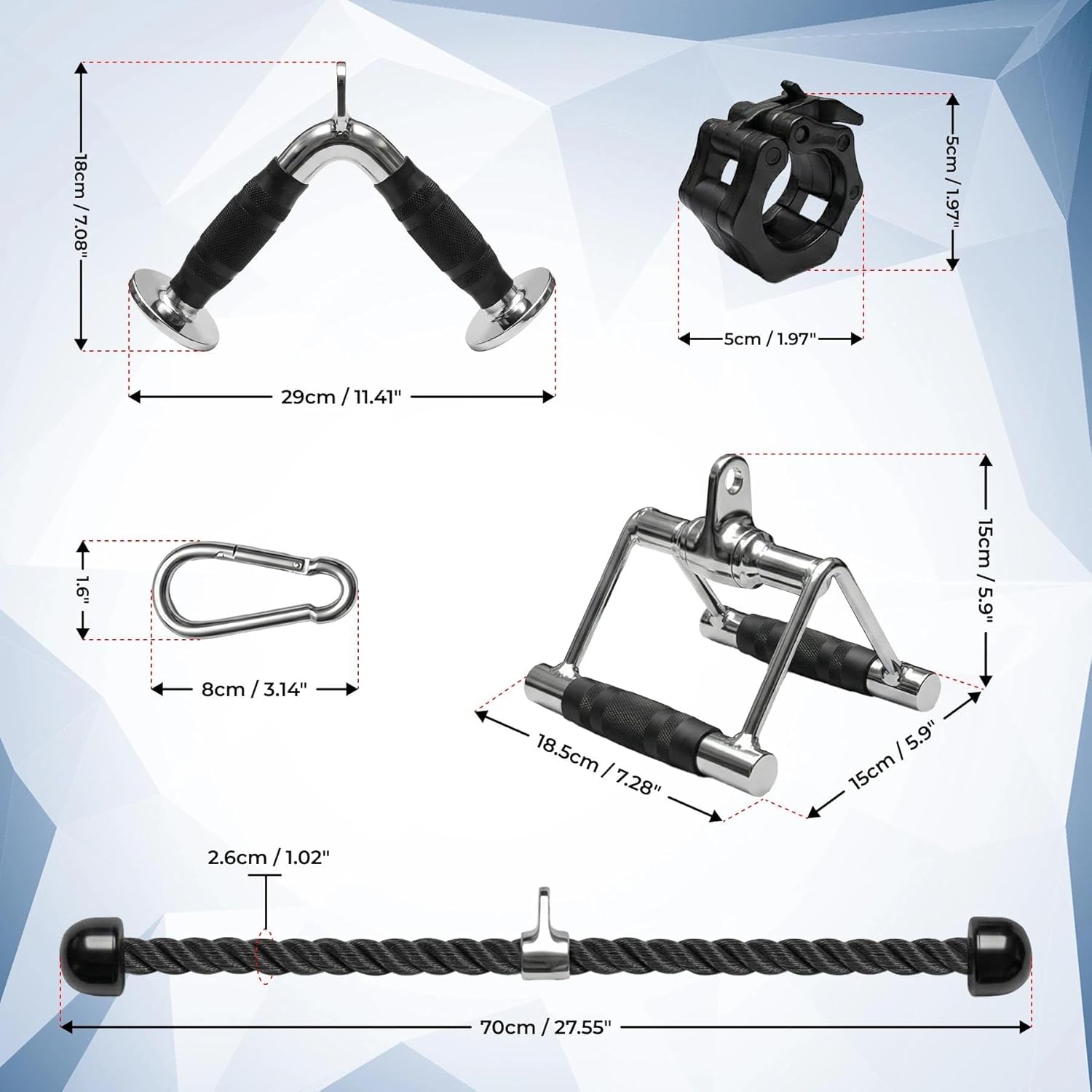 ERYNTIX Ultimate Attachment Set for Pull Downs, Rows, Pushdowns & More