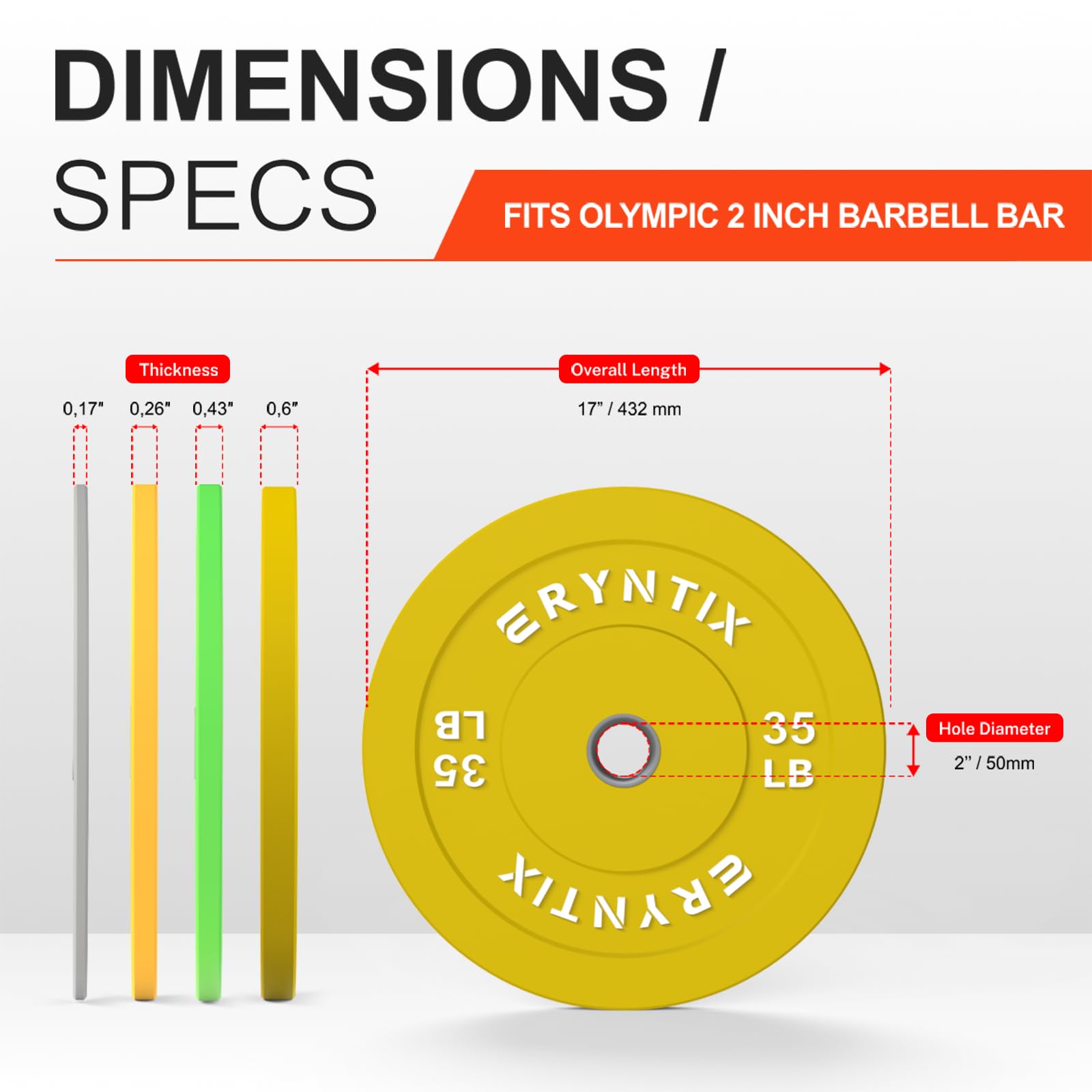 ERYNTIX ERYBP001 4-Pack Bumper Plates (10-35LB)