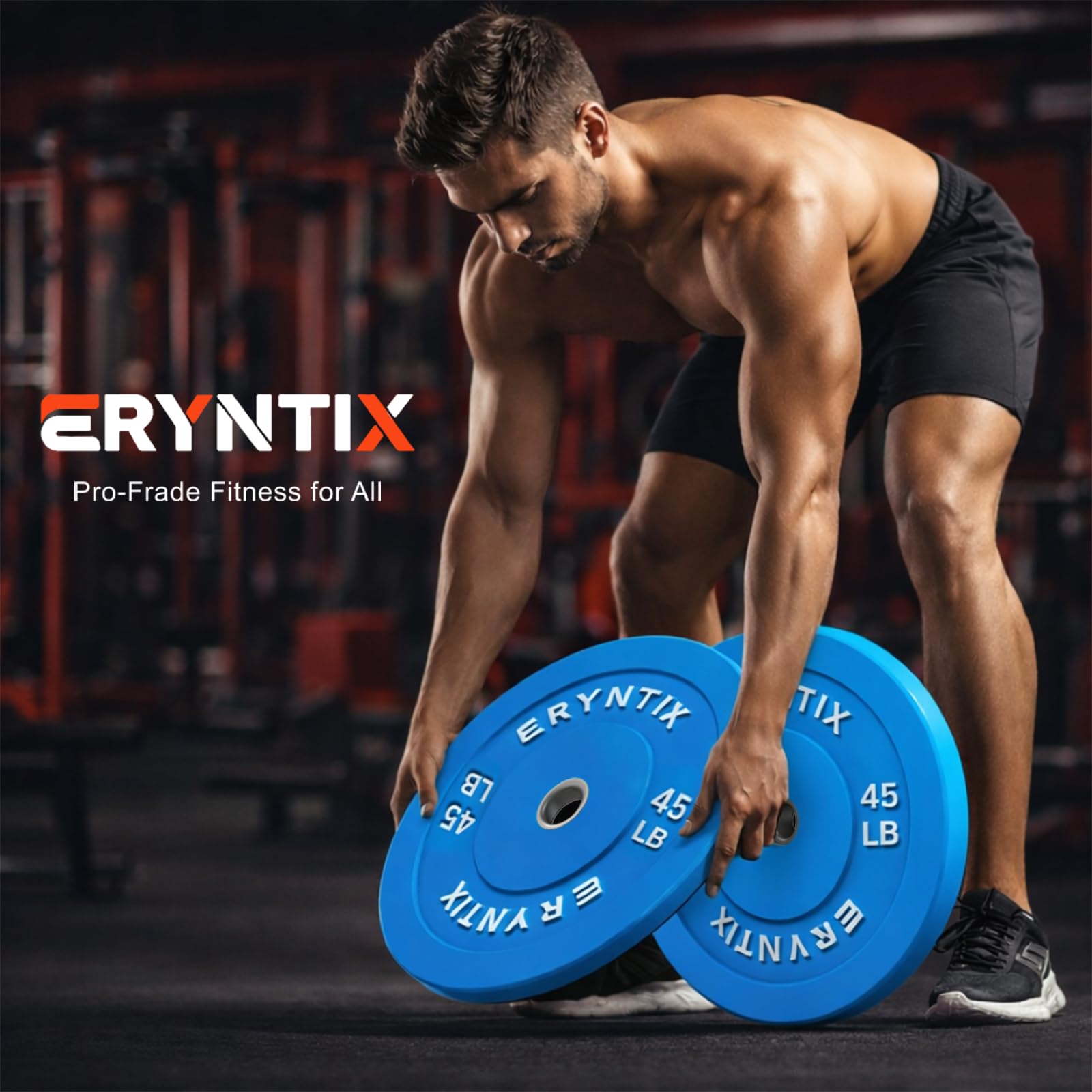 ERYNTIX ERYBP002 Olympic Bumper Plates 45LB Pair (2 Plates)